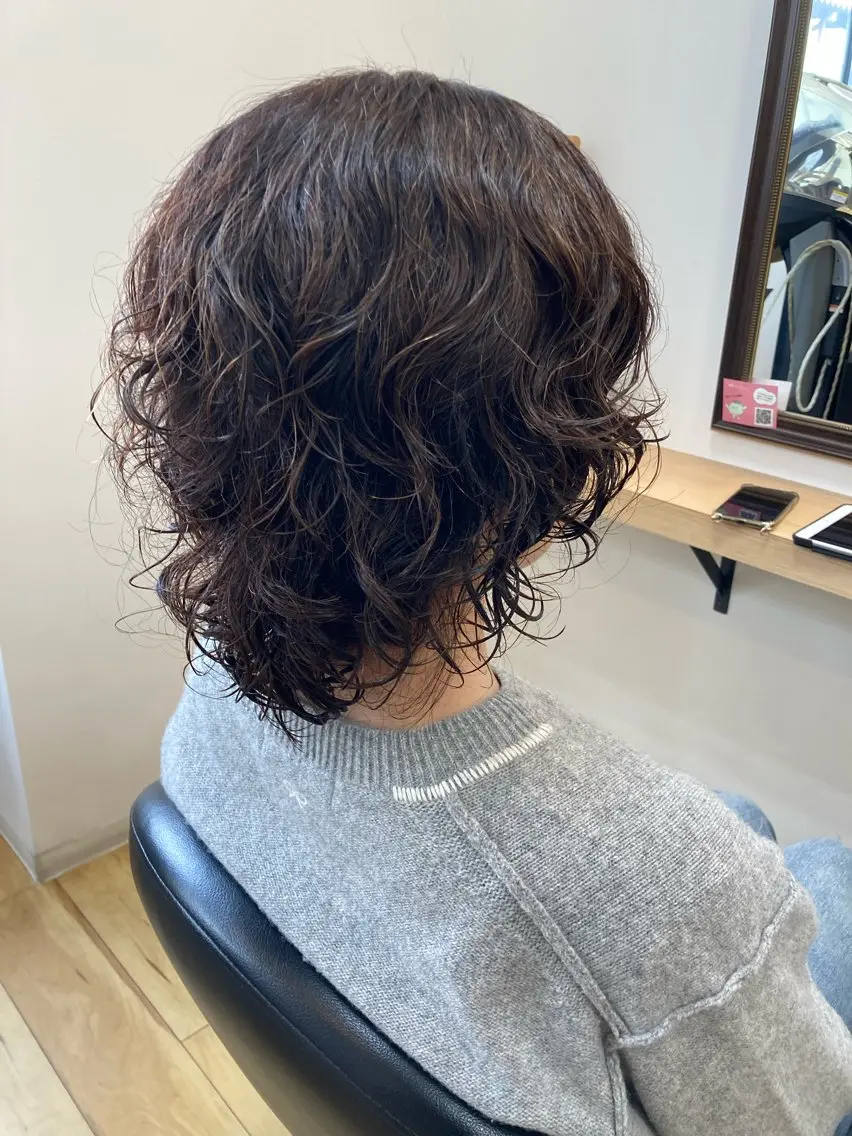 ミディアム ミディアムパーマ くせ毛 大野 まゆのヘアスタイル