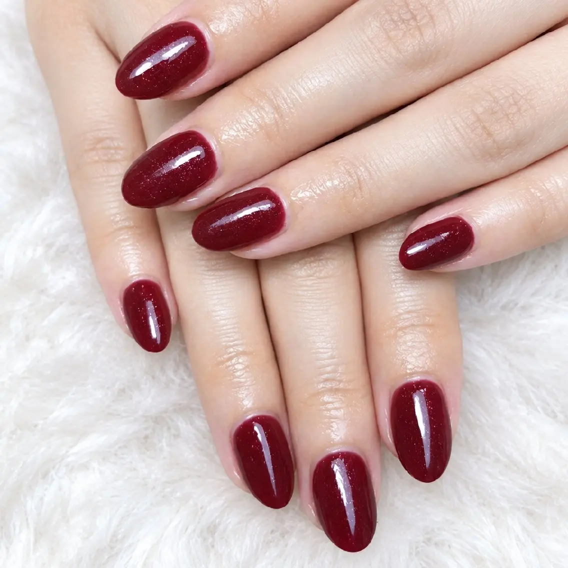 ネイル ボルドー ラメ(グリッター) ハンドネイル WB,nail 🤍 KOKORO のネイルデザイン
