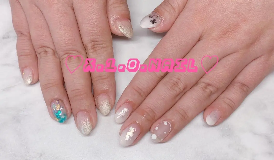 ネイル アニマル柄 アートネイル ドット ジェルネイル グラデーション ハンドネイル x.1.0.nail ♡Cのネイルデザイン