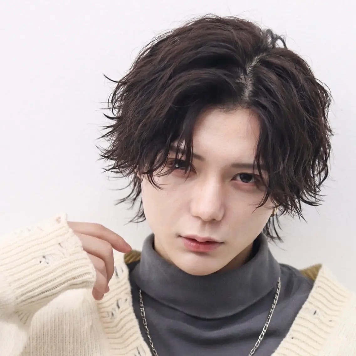 ショート カラー パーマ メンズ カット パーマ 🔥メンズ極🔥韓国 シャドウ/波巻き柿崎のヘアスタイル