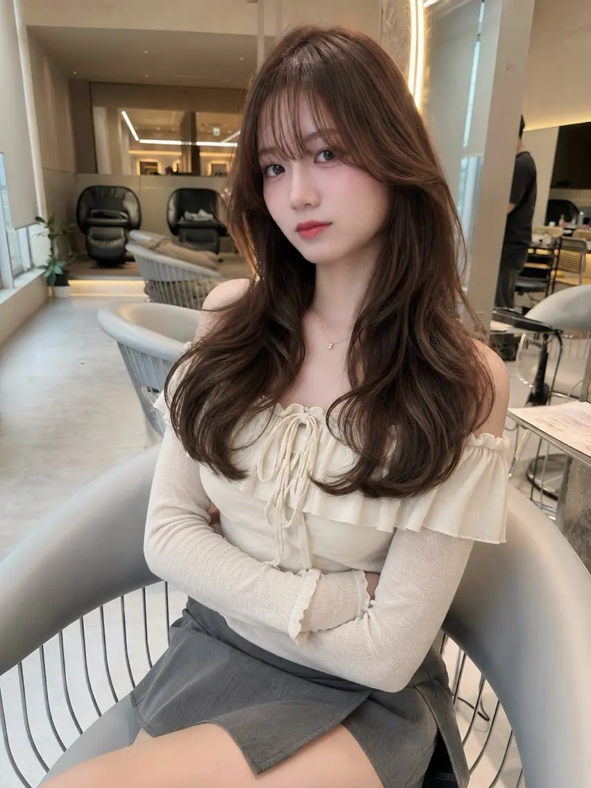 ロング カラー カット ヘアカラー トリートメント レイヤー/縮毛矯正 マスター✨️タケルのヘアスタイル