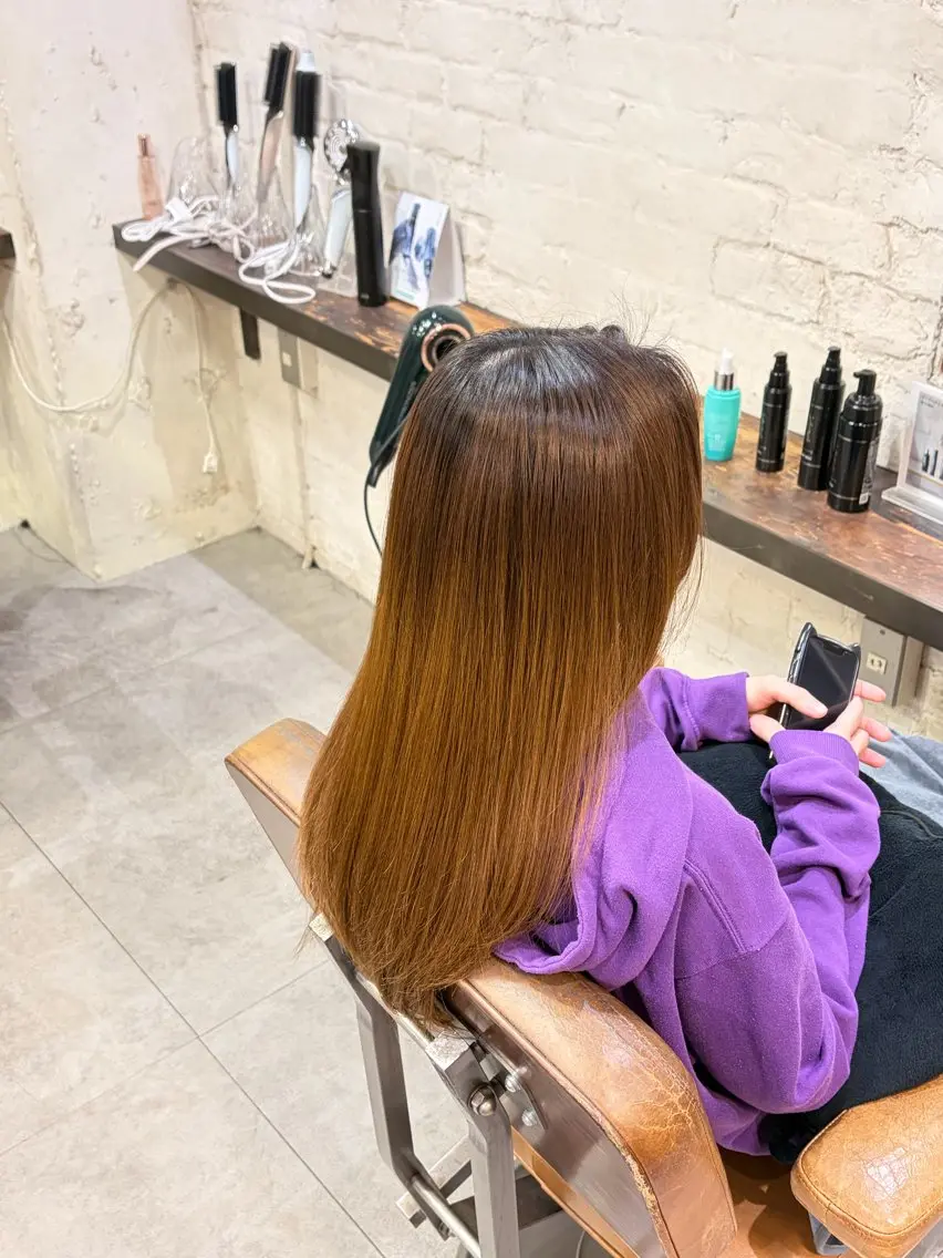 ロング トリートメント 大関   愛覇 うるつや✩暖色カラーのヘアスタイル