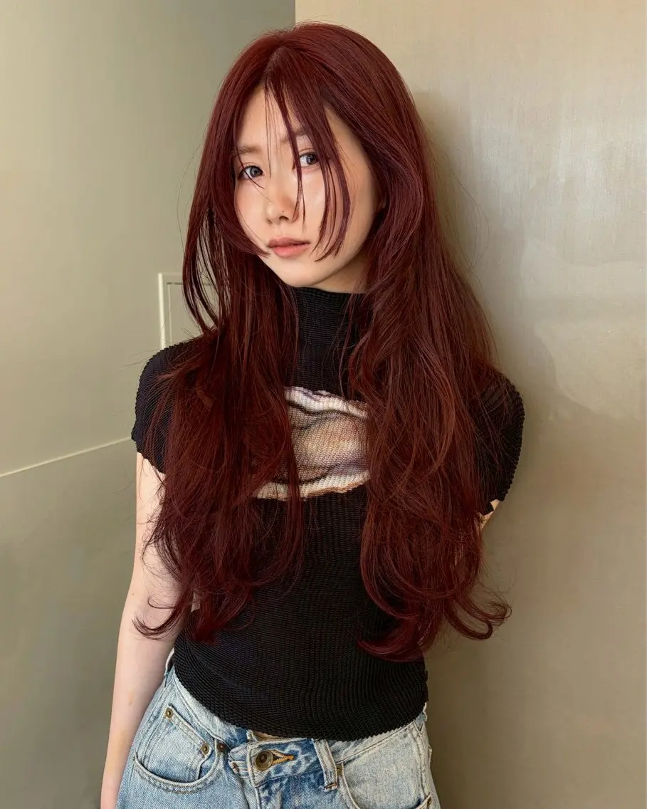 ロング カラー カシス トリートメント 透明感似合わせカラー 🍀あかり🍀のヘアスタイル