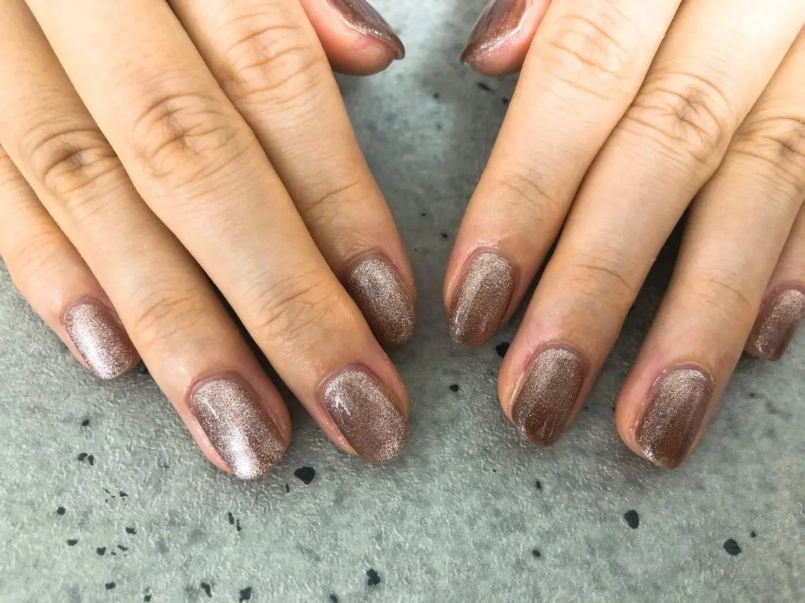 ネイル ブラウン マグネットネイル ハンドネイル mogunail &blowのネイルデザイン