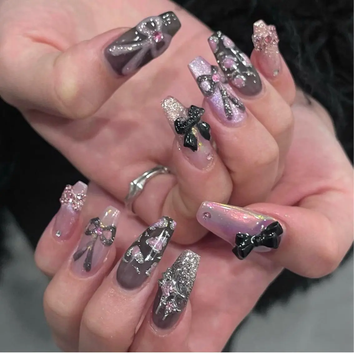 ネイル オーロラネイル チークネイル 長さ出し フットネイル フレンチネイル Lee Nails チップ長さだし専門店のネイルデザイン