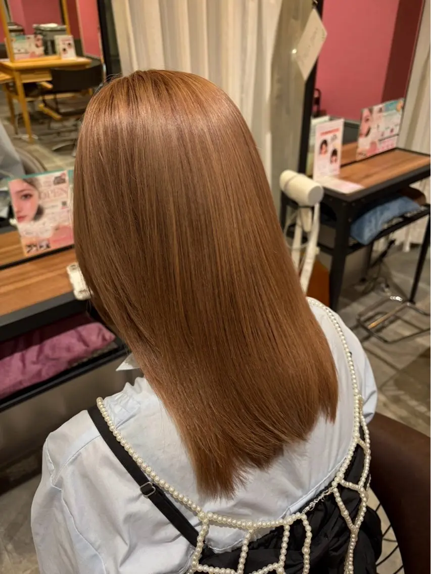 ブリーチありダブルカラー【髪質改善カラー】+aujuaシャンプートリートメント付きの写真