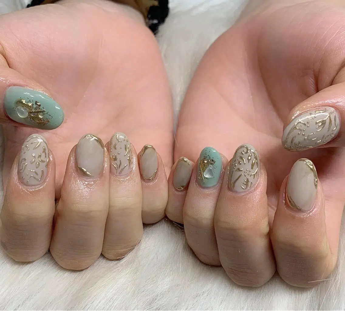 ネイル アートネイル ニュアンスネイル 春ネイル Nail Salon Momoのネイルデザイン