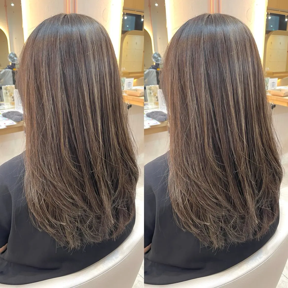 ロング カラー カット ヘアカラー 海外風ハイライト🌞 ハイレイヤー💋みゆのヘアスタイル
