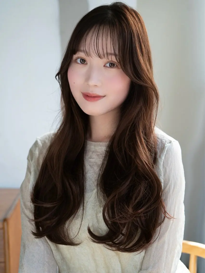 セミロング くびれヘア 韓国風ヘア レイヤーカット カット 似合わせレイヤー モテカラー🤍三科のヘアスタイル
