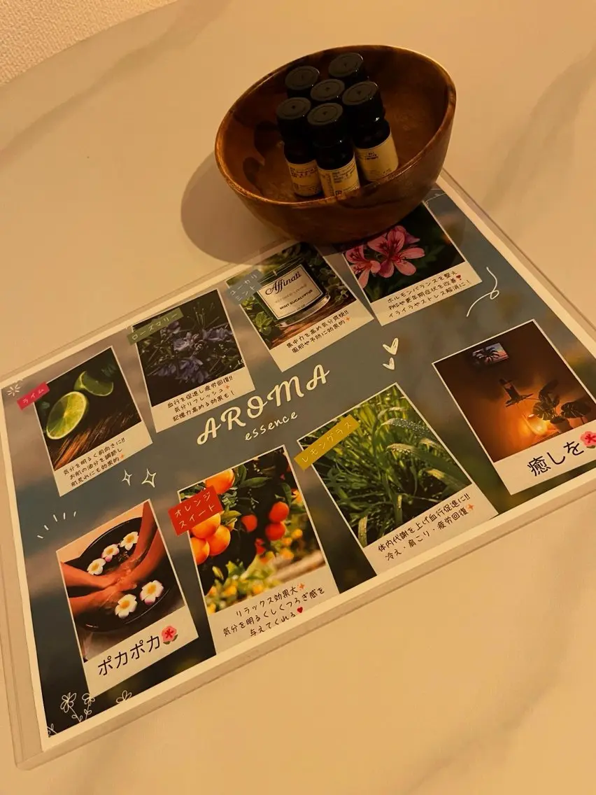 ミニモ価格⭐︎アロママッサージ60分＆選べるフェイシャル⭐︎(贅沢セットコース)★フットバス付き★選べる精油＆パック‼︎の写真