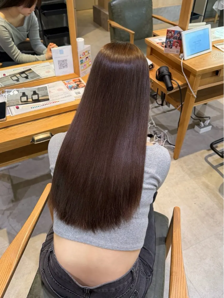 ロング カラー ヘアカラー トリートメント 韓国スタイル /一那のヘアスタイル