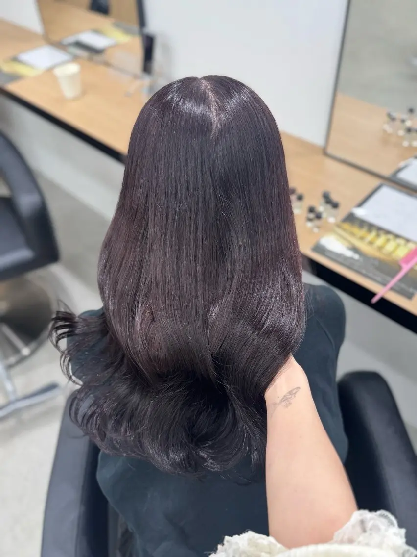 セミロング カラー ヘアアレンジ カット ヘアカラー トリートメント ヘッドスパ ヘアセット 🤍淡色ピンク&ラベ ンダーYUKI🤍のヘアスタイル