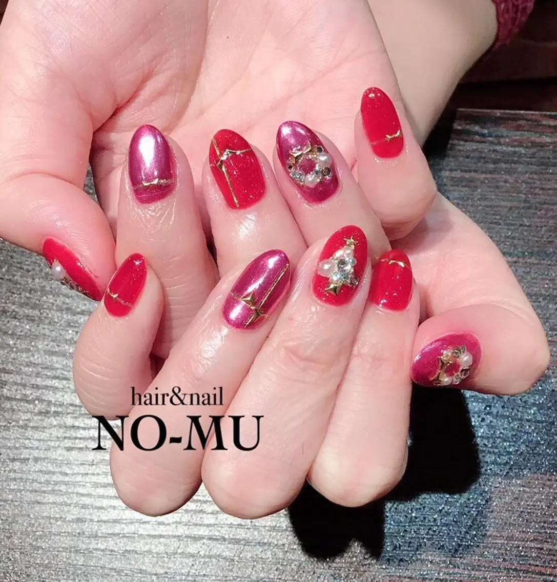 ネイル 冬ネイル クリスマス hair&nail NO-MUのネイルデザイン