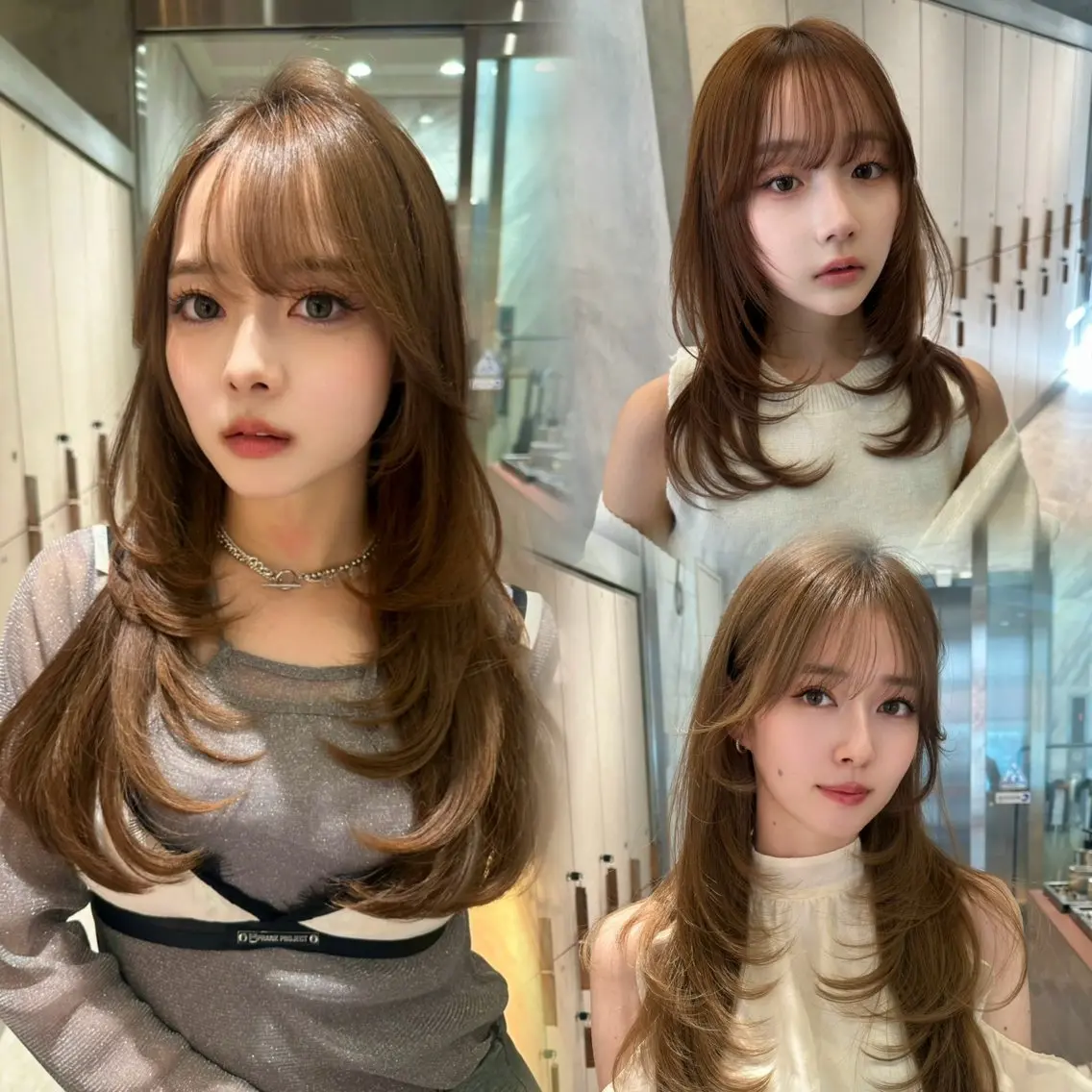 セミロング カット ヘアカラー トリートメント レイヤー/髪質改善 /透明感カラーユウトのヘアスタイル