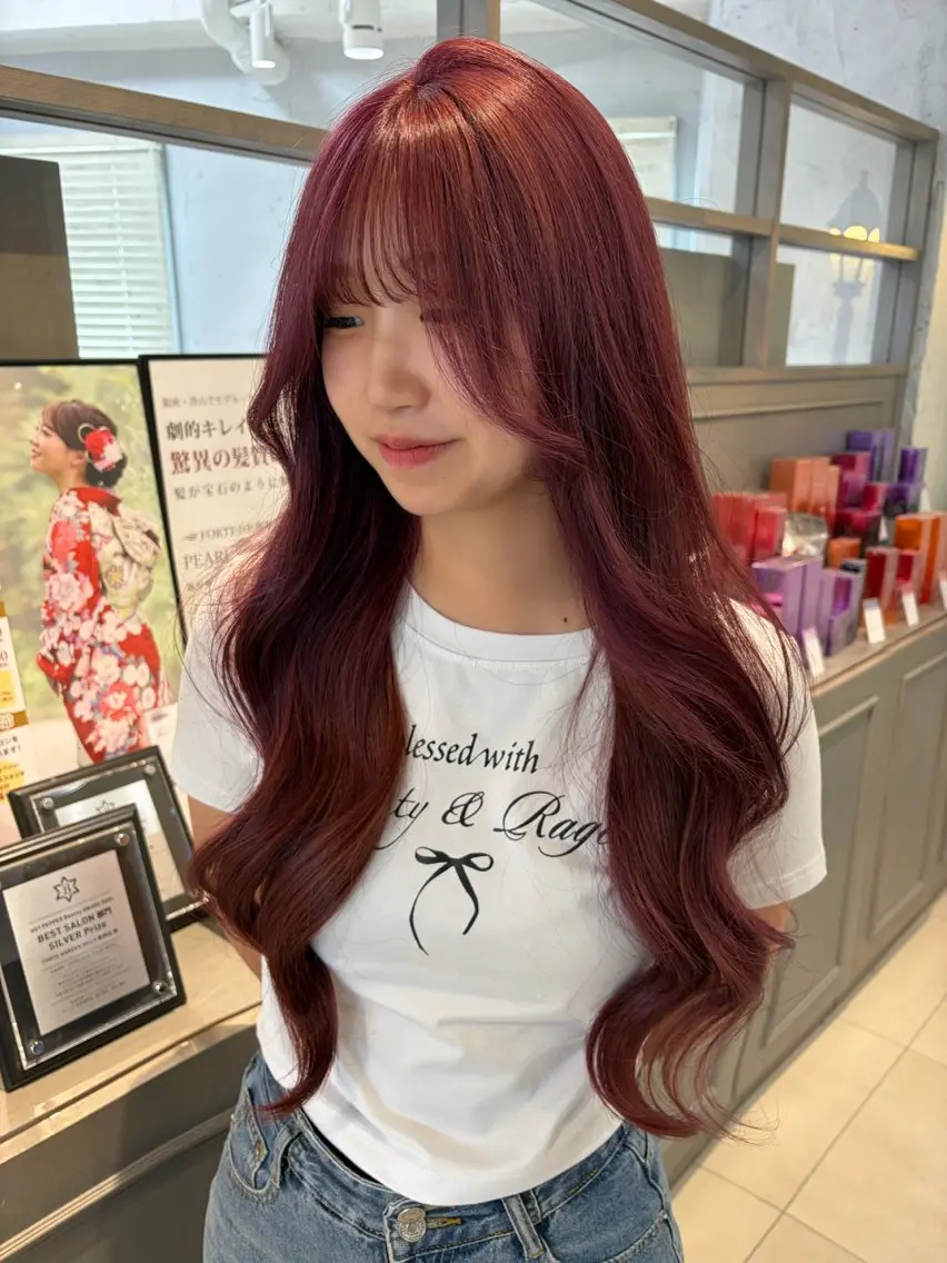 カラー ブリーチ ラベンダーカラー ピンクカラー ピンクラベンダー ヘアカラー ホナミ🤎ハイトーン /艶カラー/アレンジのヘアスタイル