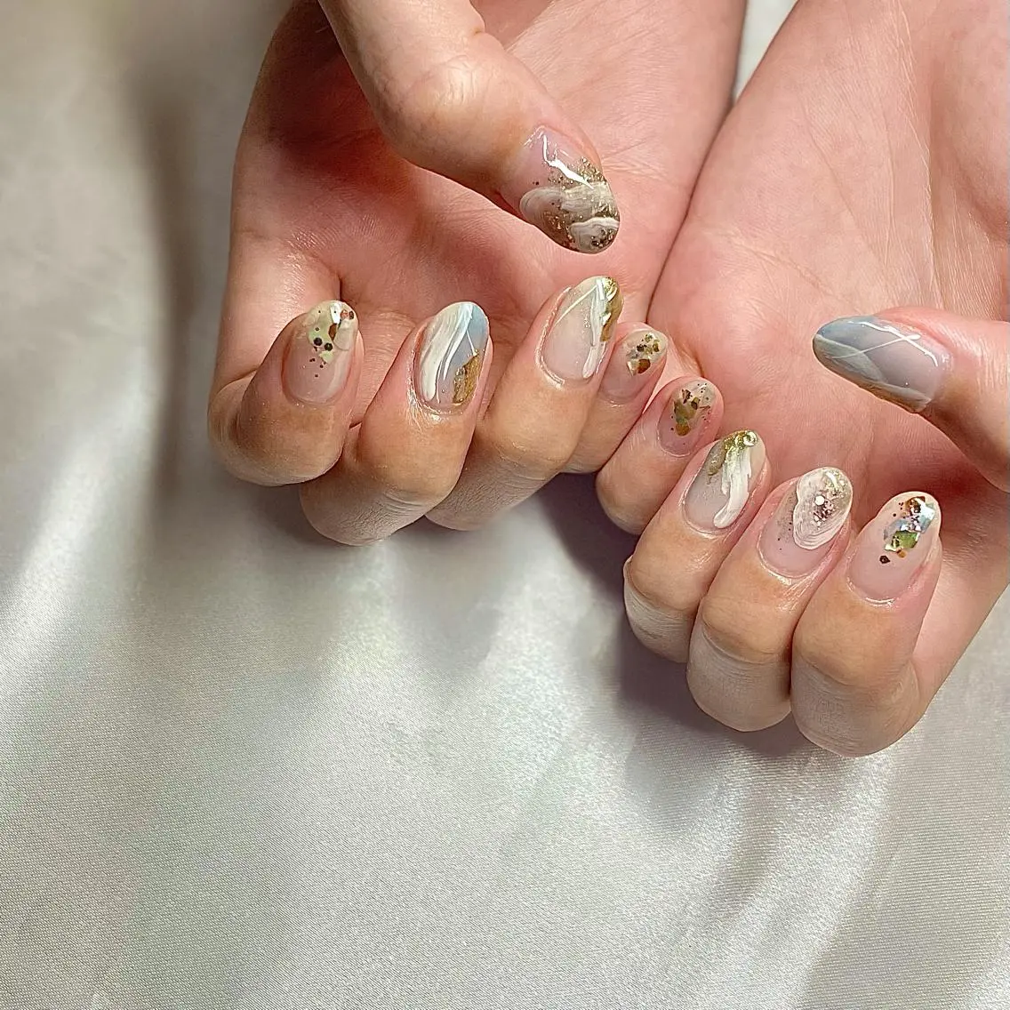 ミディアム カラー パーマ ヘアアレンジ メンズ キッズ ネイル マツエク・マツパ el. by Aoのネイルデザイン