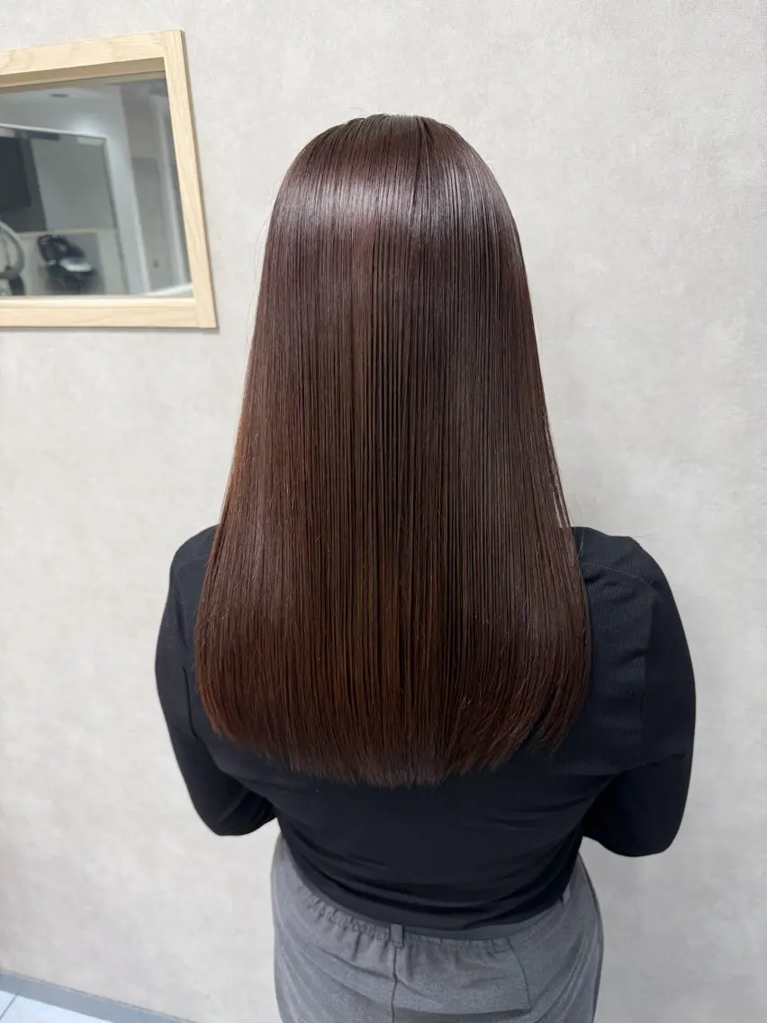 ロング パーマ 縮毛矯正 髪質改善/縮毛矯正 /レイヤーカット岡部のヘアスタイル