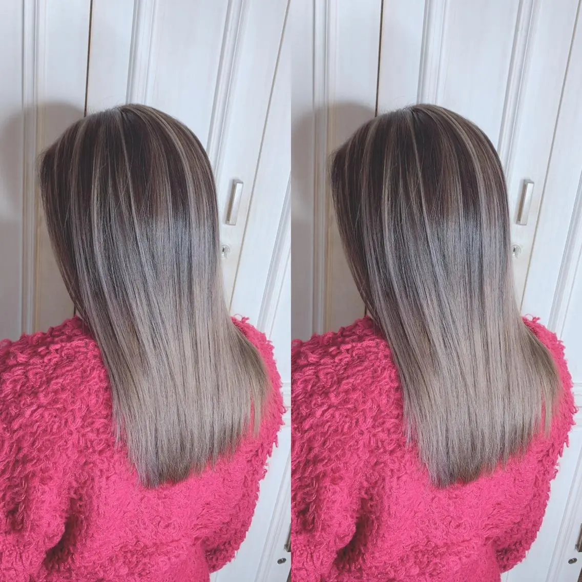 ミディアム カラー バレイヤージュ レイヤーカット ヘアカラー 似合わせ/ カラー.岡田友仁のヘアスタイル