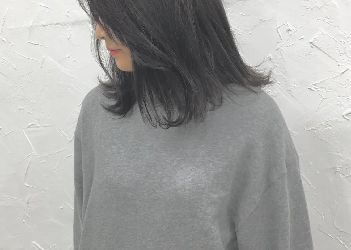 ミディアム ヘアアレンジ 脱!黒髪 ダブルカラー【上野】のヘアスタイル