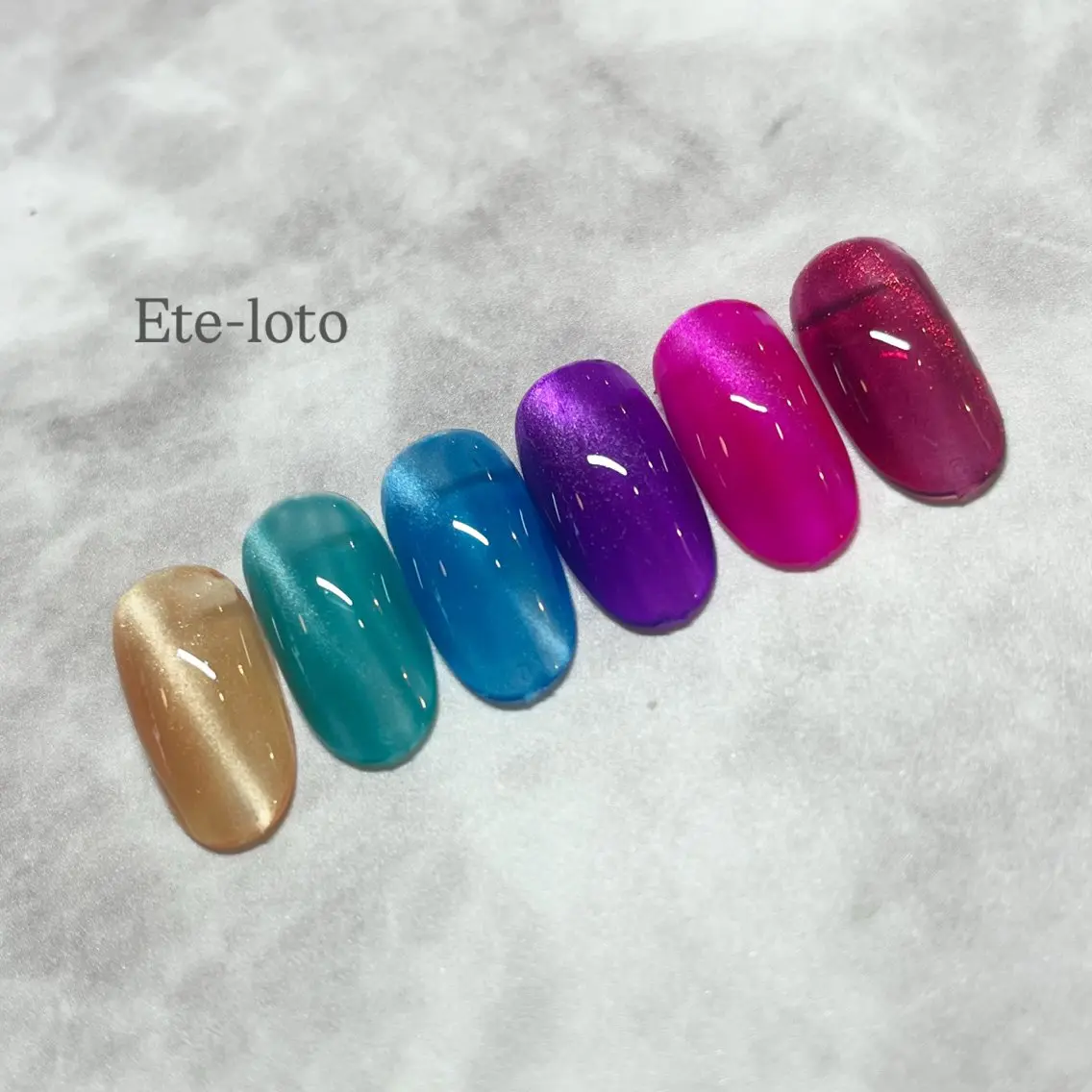 ネイル ジェルネイル 氷ネイル・うるうるネイル ラメ(グリッター) マグネットネイル マグネットワンカラー ハンドネイル nail bar Ete-lotoのネイルデザイン