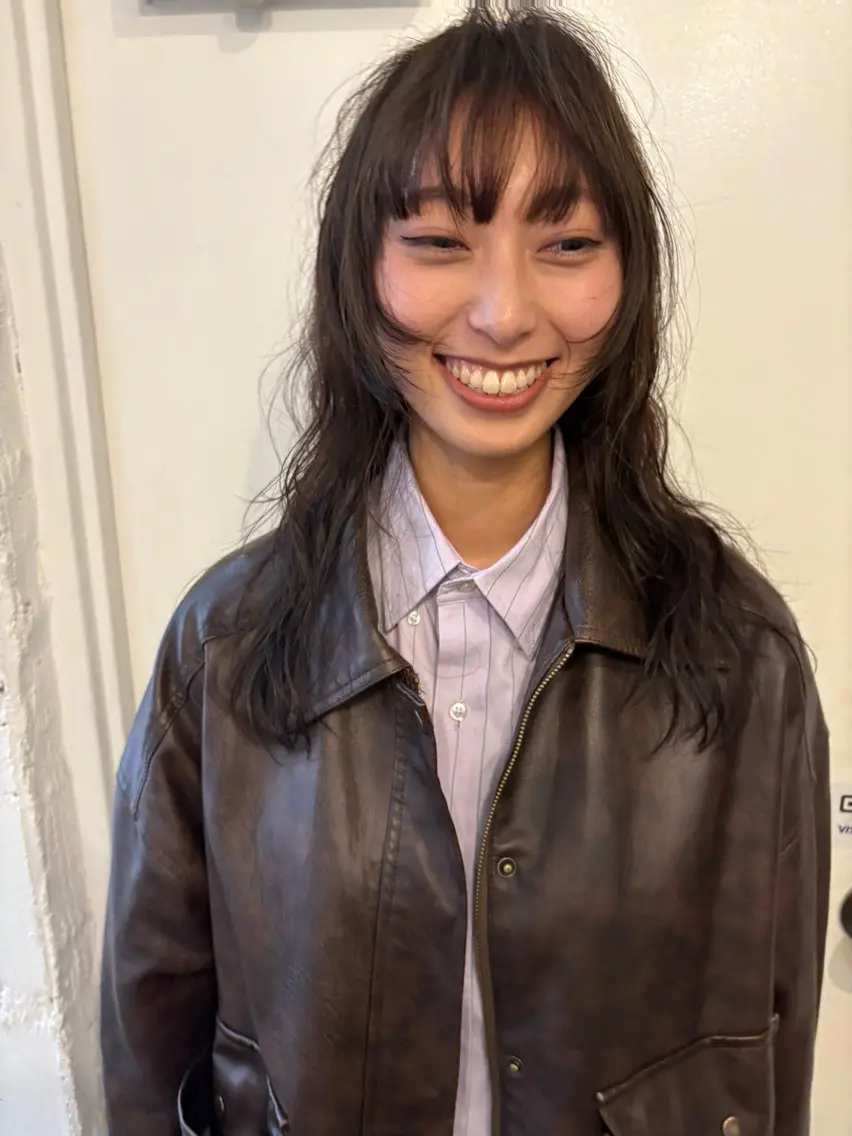 セミロング カット ヘアカラー トリートメント ✴︎UNU ✴︎モエカのヘアスタイル