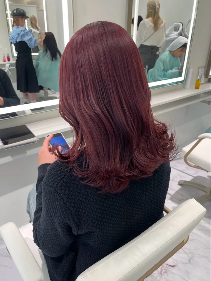 セミロング カラー ヘアカラー ParveMix🎀 稲垣 詞葉のヘアスタイル