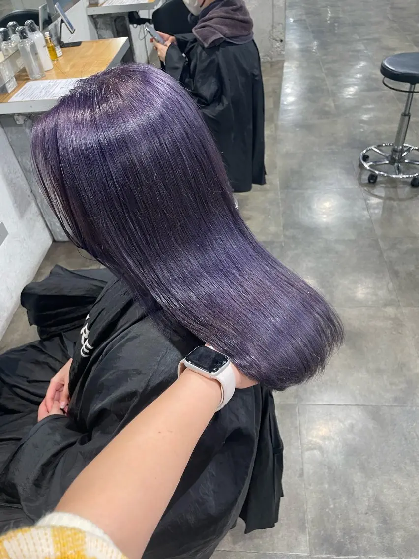 セミロング カラー ヘアカラー ハイトーン 横浜💞ミオのヘアスタイル