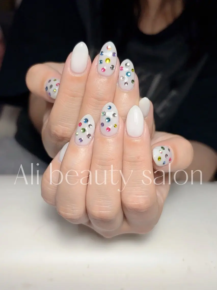 ネイル ストーンネイル ハンドネイル Ali 新小岩 ネイル専門のネイルデザイン