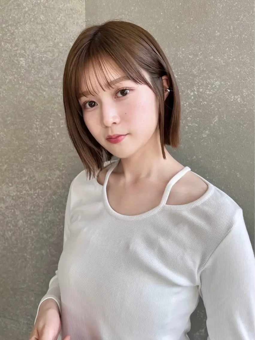 ショート ボブ 髪質改善 カット ヘアカラー トリートメント 小顔レイヤー/顔周り 艶髪カラー/金山のヘアスタイル