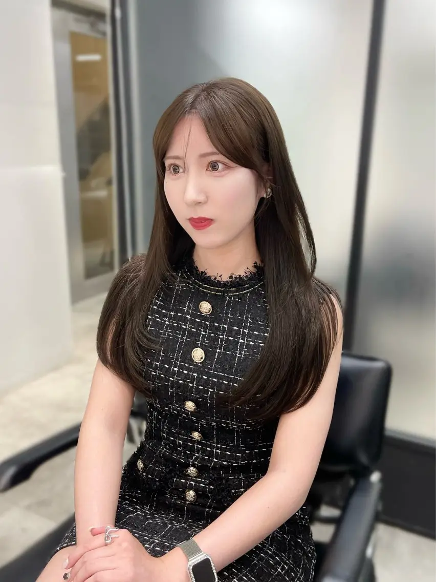 ロング 韓国風ヘア レイヤーカット カット トリートメント 韓国レイヤーカット 髪質改善▫️水野有真のヘアスタイル