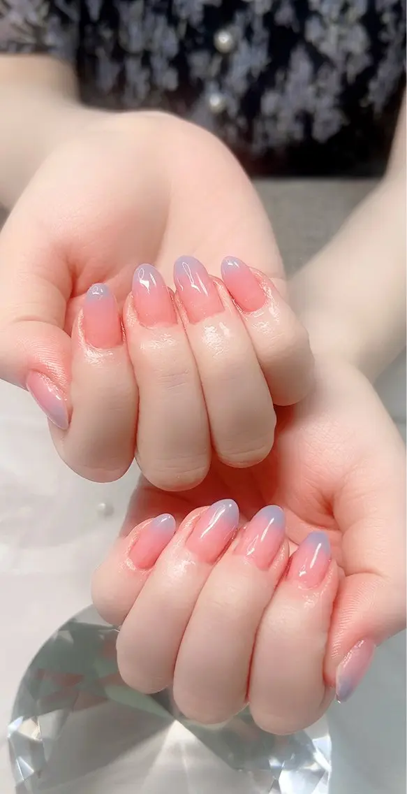 ネイル ニュアンスネイル ピンク リボン ハンドネイル Cute Tips nailのネイルデザイン