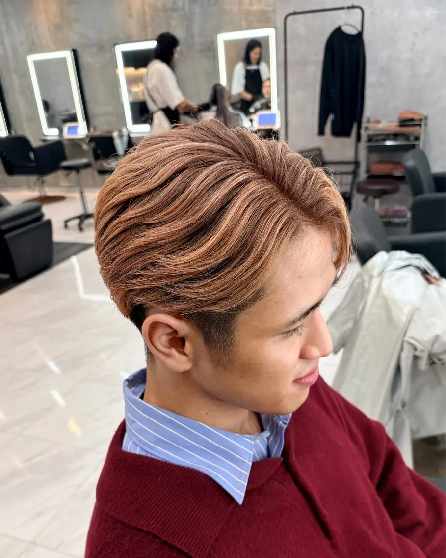 \メンズ限定/Wカラー【バレイヤージュデザイン】+カットの写真