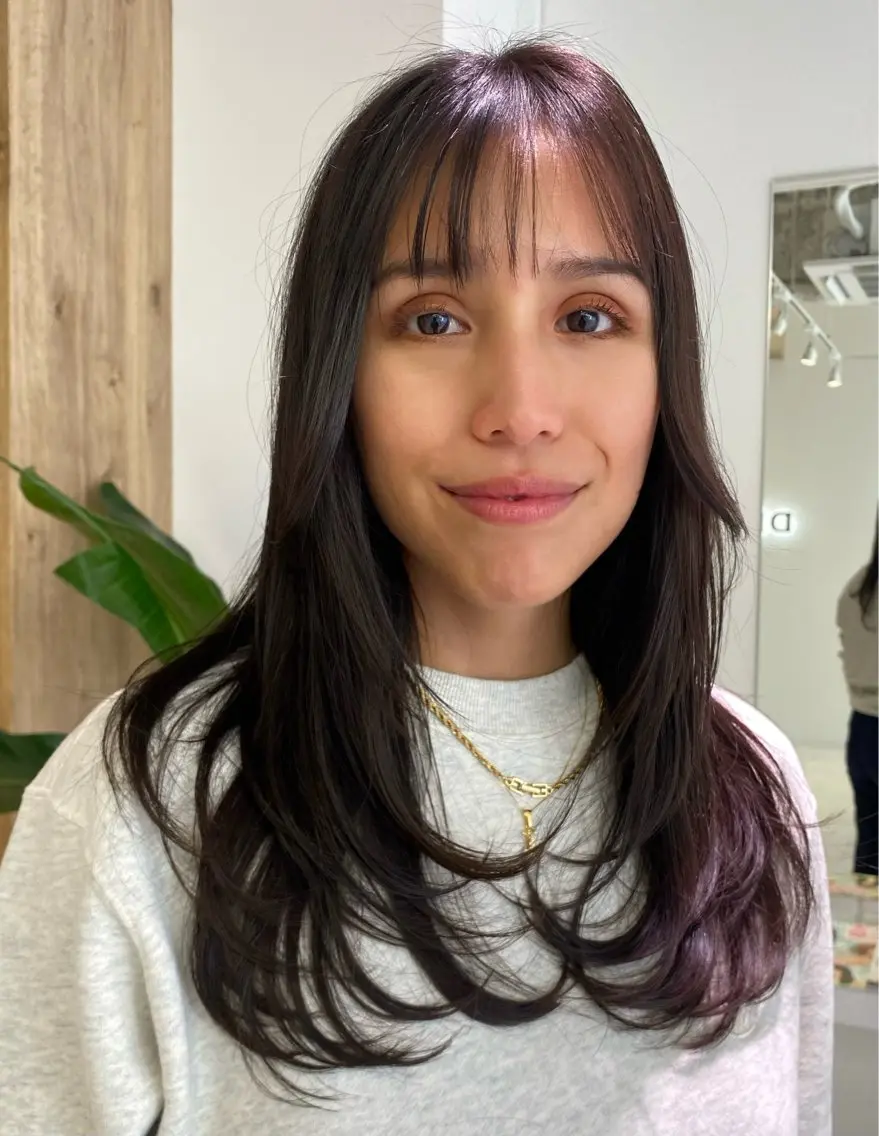 ロング レイヤーカット 都筑 莉佳子のヘアスタイル