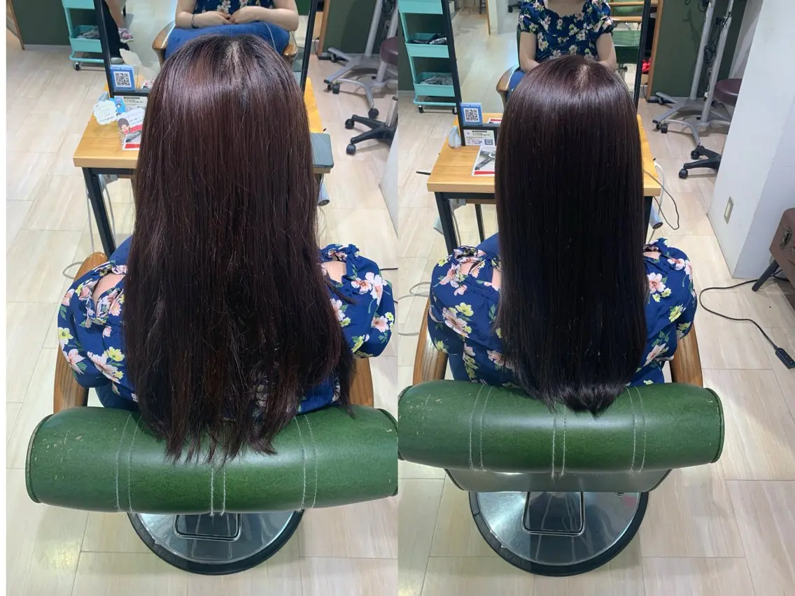 ロング カラー アッシュ パープルカラー パラッチ MIKAのヘアスタイル