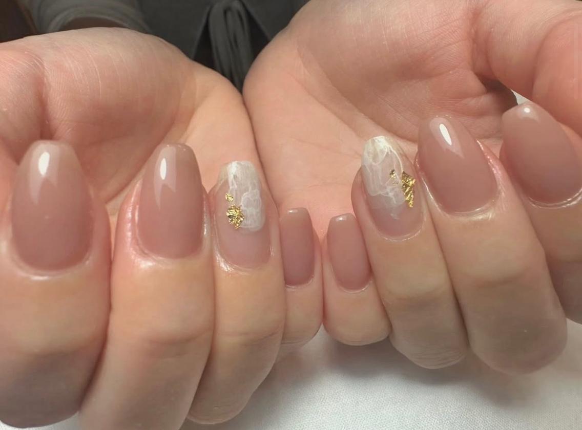 ネイル ジェルネイル 持ち込み ニュアンスネイル パラジェル シンプルネイル el堂山店 小岩のネイルデザイン