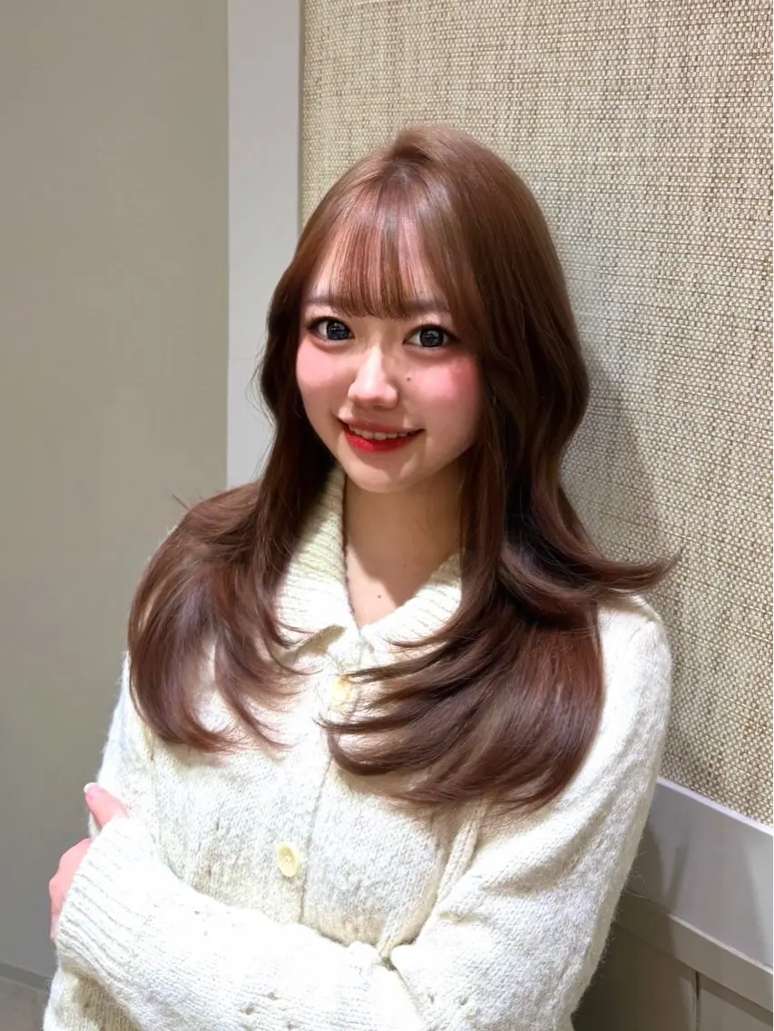 ロング カラー カット ヘアカラー トリートメント 💙韓国/ワンホン/ レイヤー💗Sayaのヘアスタイル