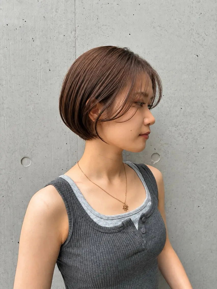 ショート パーマ ショートボブ ボブ 髪質改善 似合わせカット ショートヘア カット 縮毛矯正 トリートメント 松崎愛 大宮/ 縮毛矯正/ショートのヘアスタイル