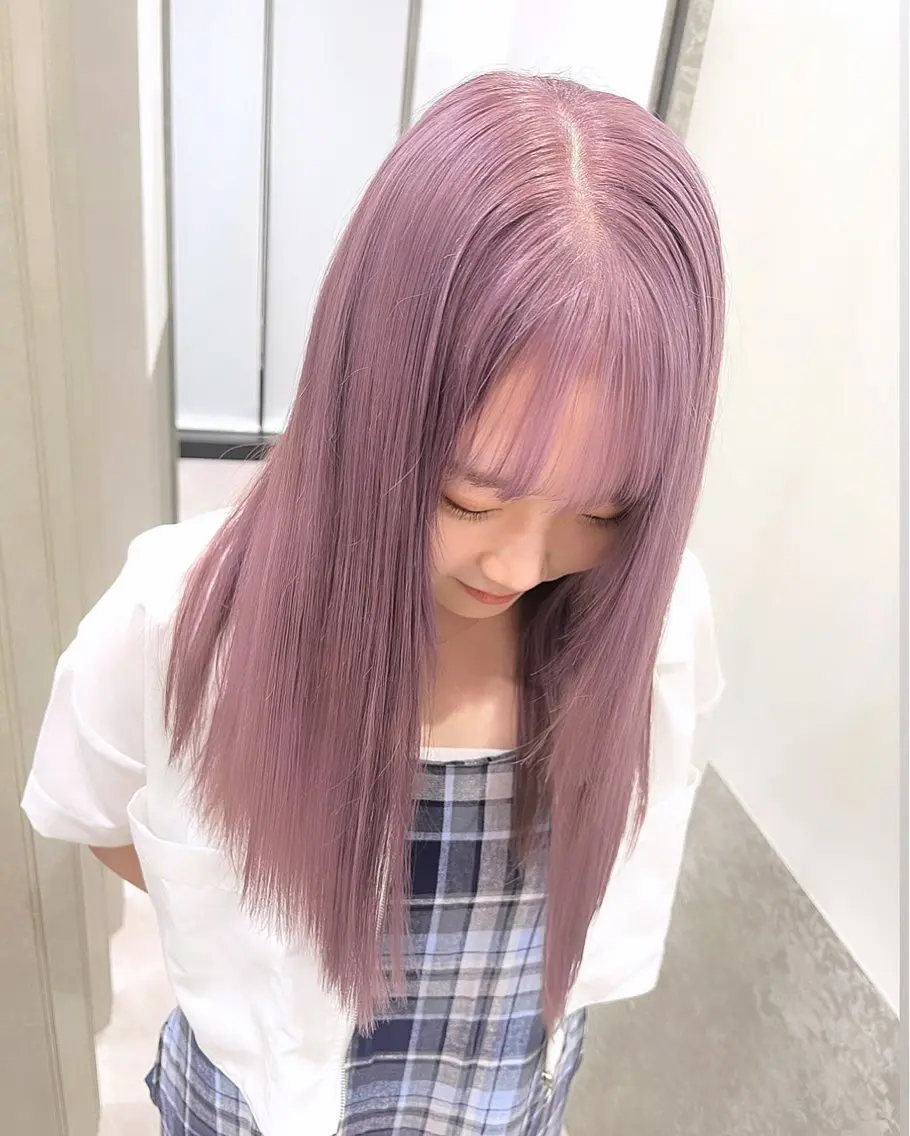 ロング カラー ベージュカラー ラベンダーカラー ラベンダーベージュ ピンクカラー マツエクモデル無料 marry 池袋秦のマツエク・マツパデザイン