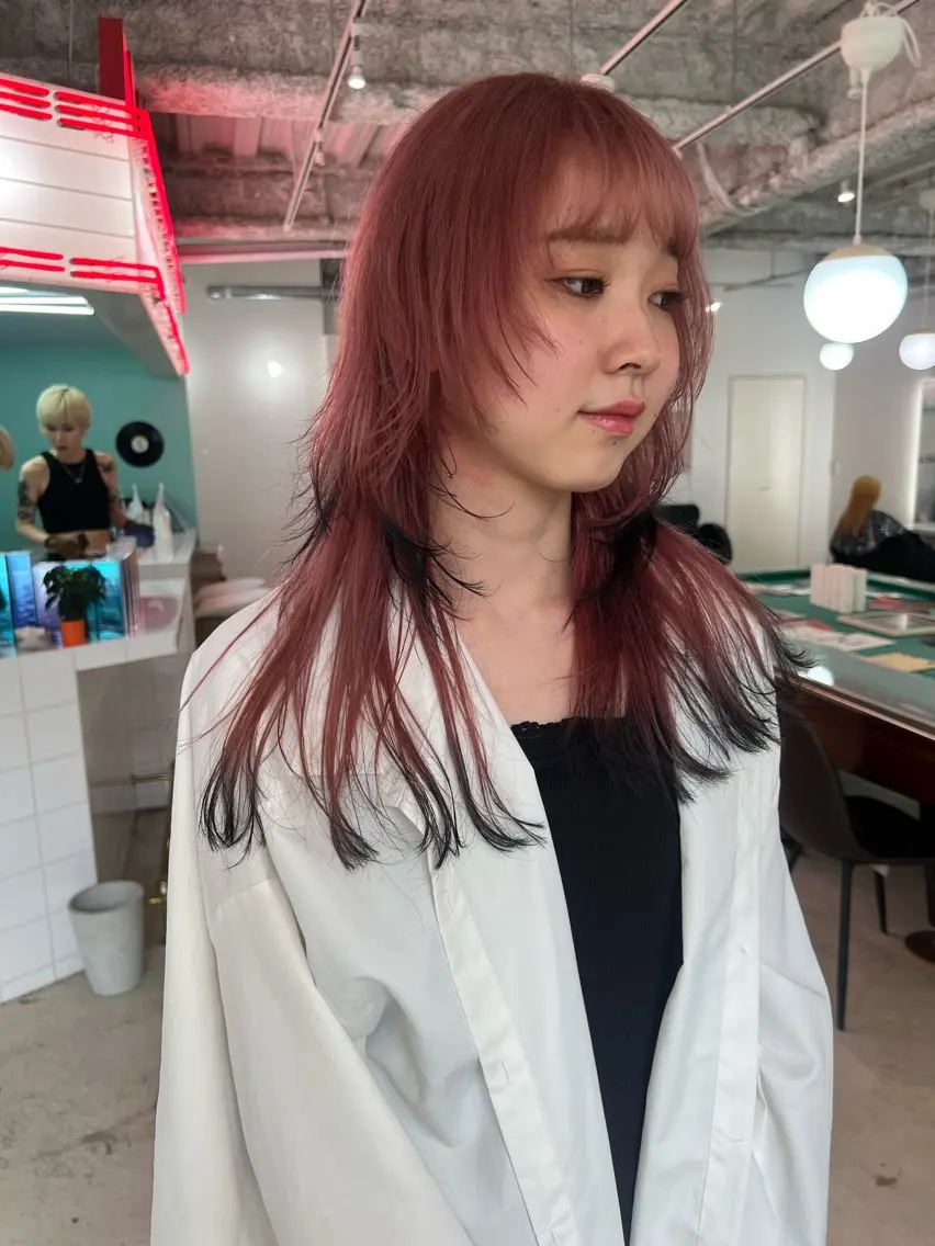 セミロング カット ヘアカラー 💥ウルフカット デザインあんな💥のヘアスタイル