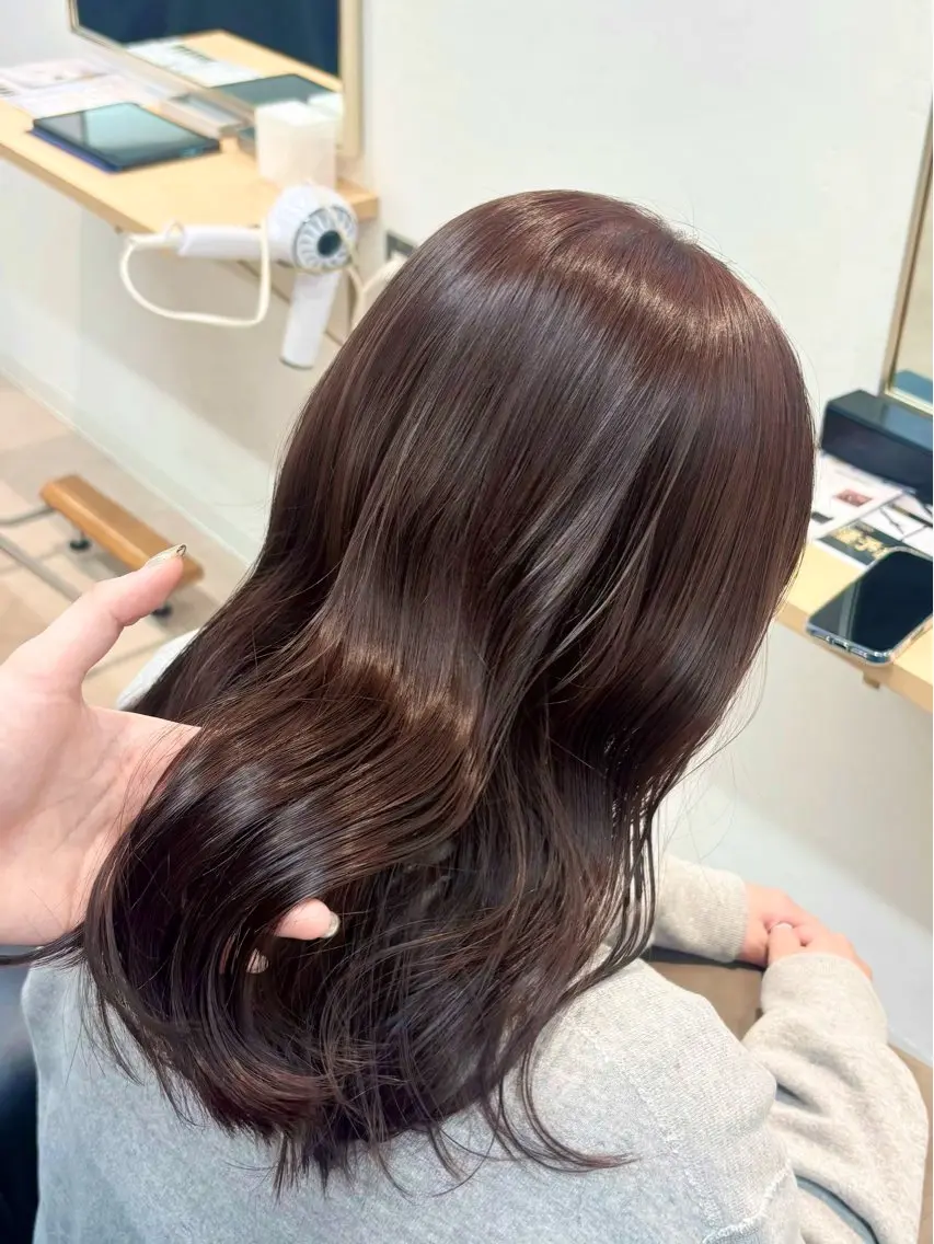 ミディアム カット ヘアカラー トリートメント レイヤー/艶々カラー /縮毛矯正/うみ🌟のヘアスタイル