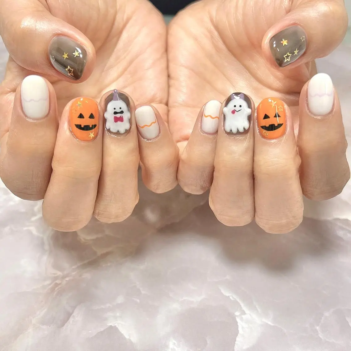 ネイル アートネイル ハロウィン ワンカラーネイル ステラ marikominoのネイルデザイン