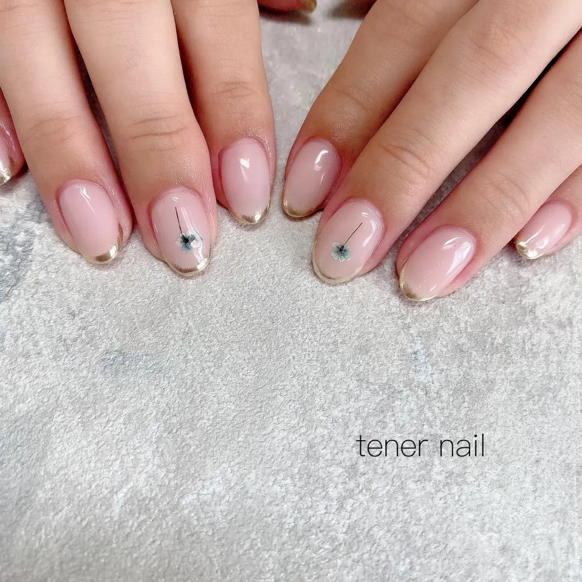 ネイル フラワーネイル フレンチネイル ピンク テネルネイル tener nailのネイルデザイン