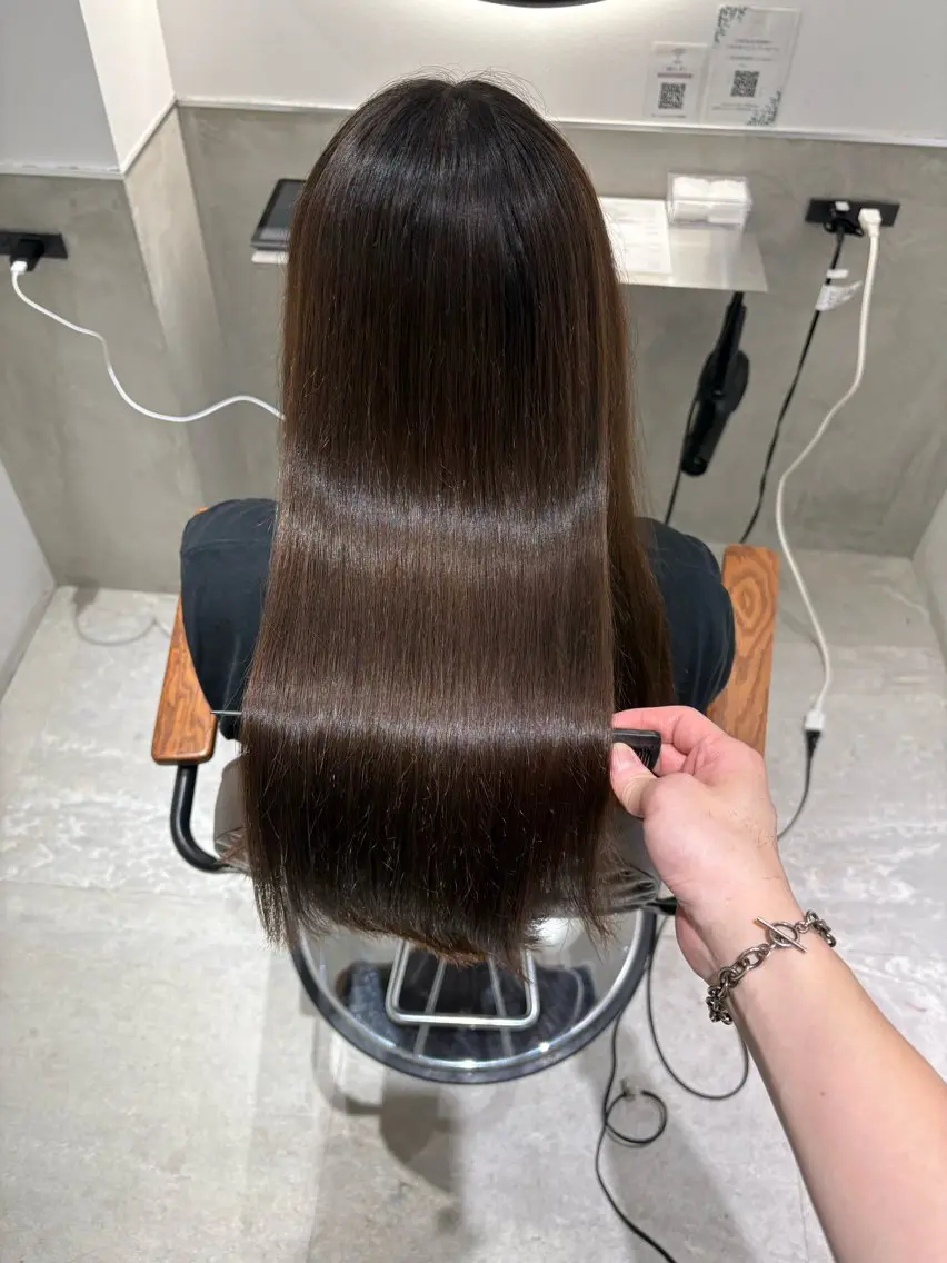 セミロング カラー 透明感カラー 髪質改善 トリートメント ヘアカラー トリートメント 髪質改善 縮毛矯正/ レイヤー/銀座/本木のヘアスタイル