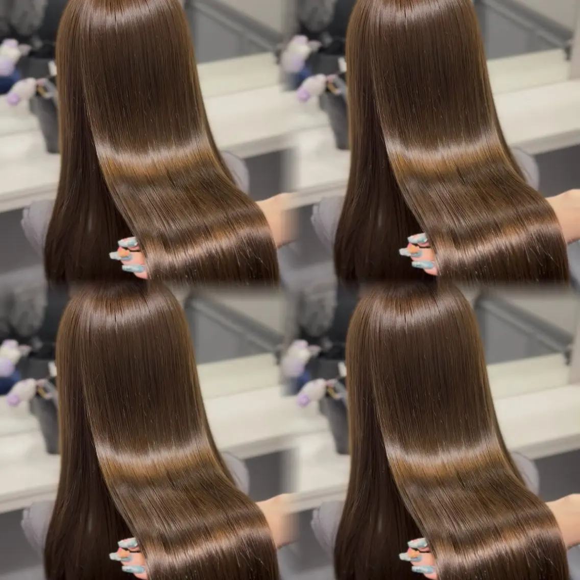 ロング カラー カット ヘアカラー トリートメント 🦋REISA🦋 エクステ×ハイトーンのヘアスタイル