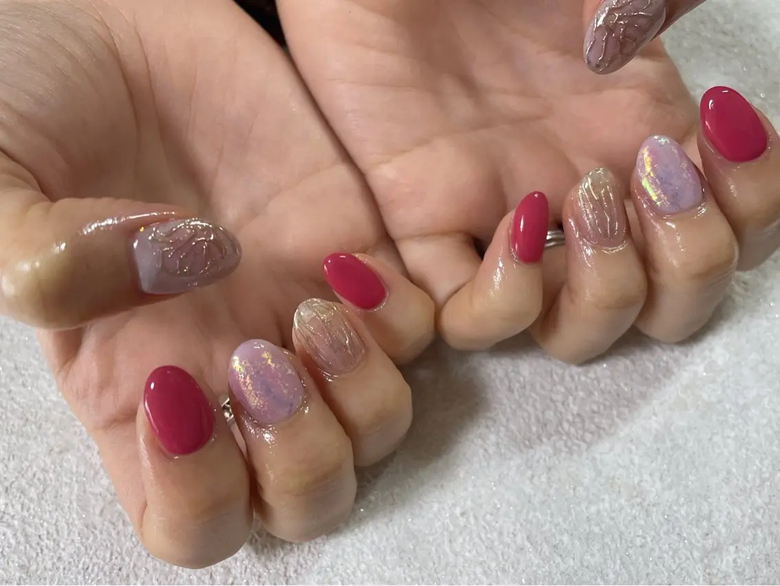 ネイル オーロラネイル フットネイル フレンチネイル ジェルネイル 韓国ネイル ハンドネイル kiki nail &brow二子玉川のネイルデザイン