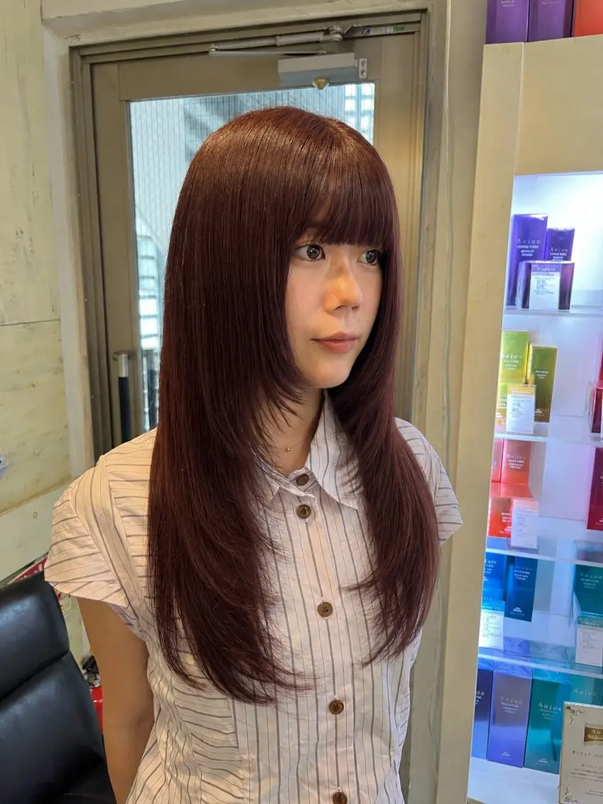 ロング カラー ブリーチ ラベンダーカラー ブリーチなしカラー ピンクカラー ピンクラベンダー カット ヘアカラー トリートメント 兒玉/艶カラー/ 髪のお悩み相談😌のヘアスタイル