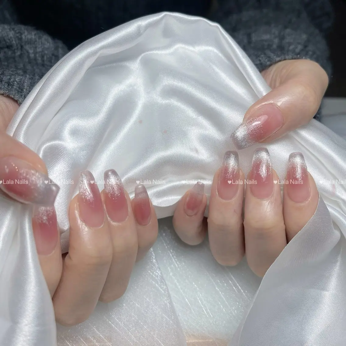 ネイル アートネイル チークネイル 長さ出し フレンチネイル グラデーション ハンドネイル Akina Nailのネイルデザイン