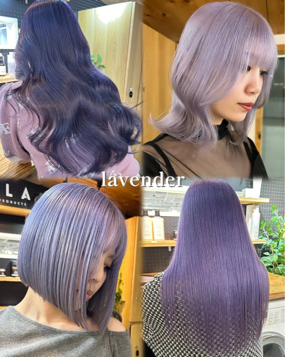 ロング カラー ラベンダーカラー カット ヘアカラー トリートメント 🧸艶々韓国ヘア 🧁mizunaのヘアスタイル