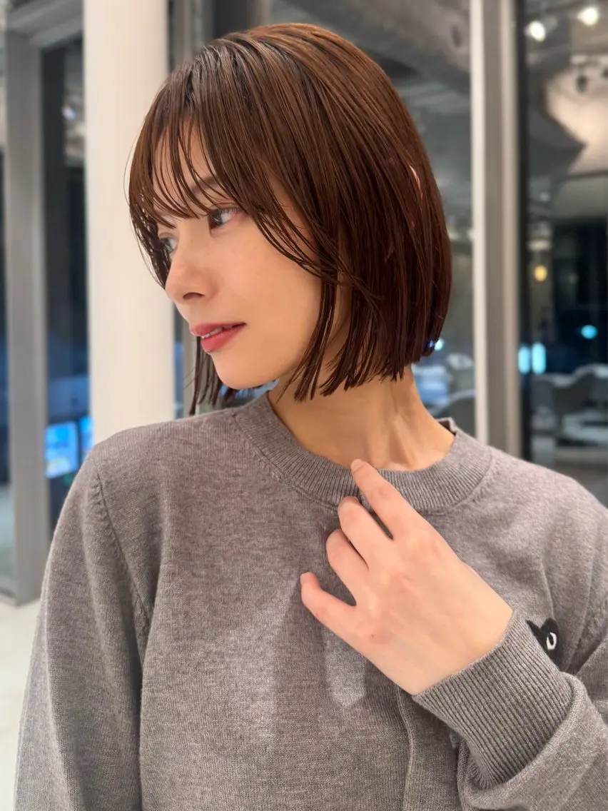 ショート カット ヘアカラー トリートメント 似合わせボブ/ 大人ボブ🩵しおのヘアスタイル