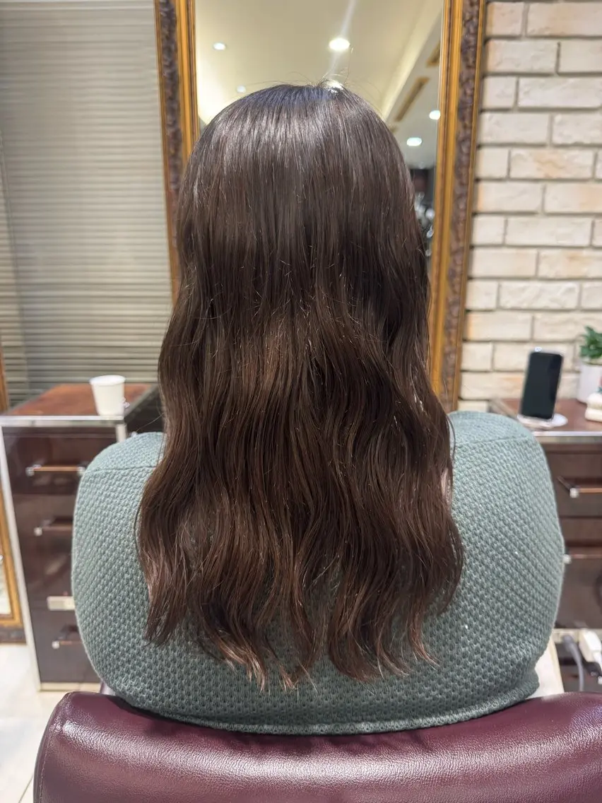 セミロング カット パーマ トリートメント 大人可愛い♡コテ巻き パーマ🌼杉田 萌恵のヘアスタイル